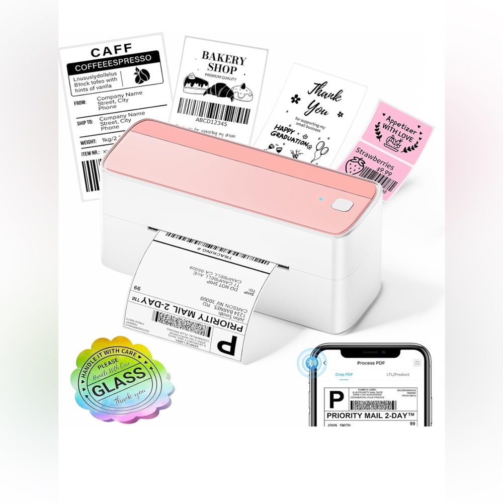 Compact Pink Label Printer - Picture 4 of 4